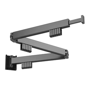 Retractable Cloth Drying Rack Folding Clothes Hanger Wall Mount – 3 rod white 18 hook