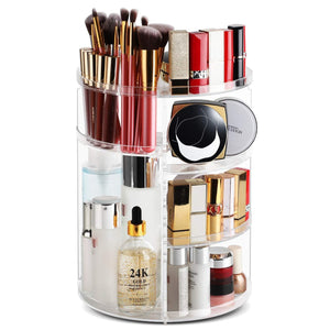 Rotating cosmetic storage box transparent desktop display rack – alternate view