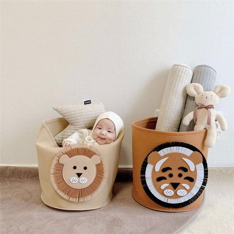 INS Cartoon Storage Basket Baby Dirty Clothes Basket Children's Toy – Little Lion