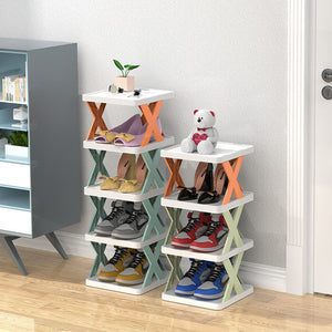 Korean Style Simple Creative Shoe Rack Door Front Dormitory Bathroom – Orange