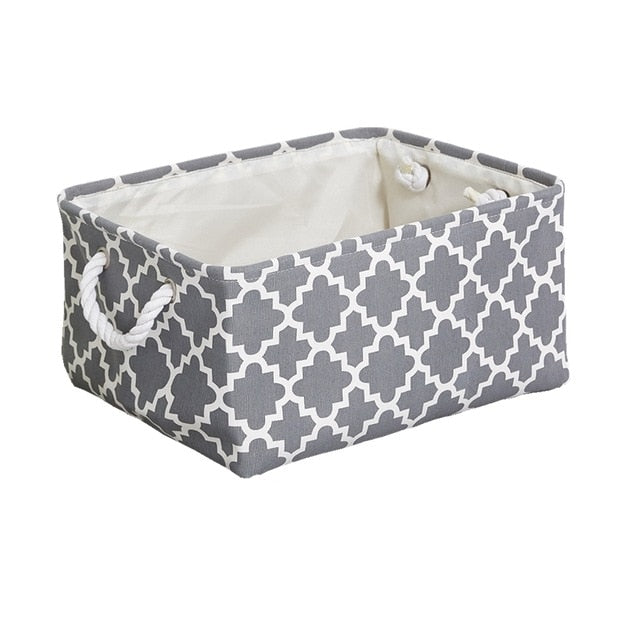 Foldable Canvas Cube Storage Bin with Handles – alternate view