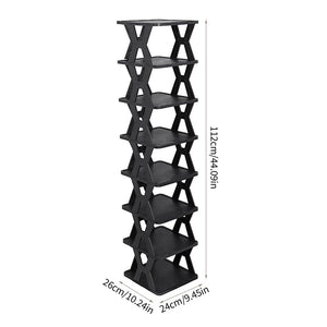 Stackable Plastic Shoe Rack – Black