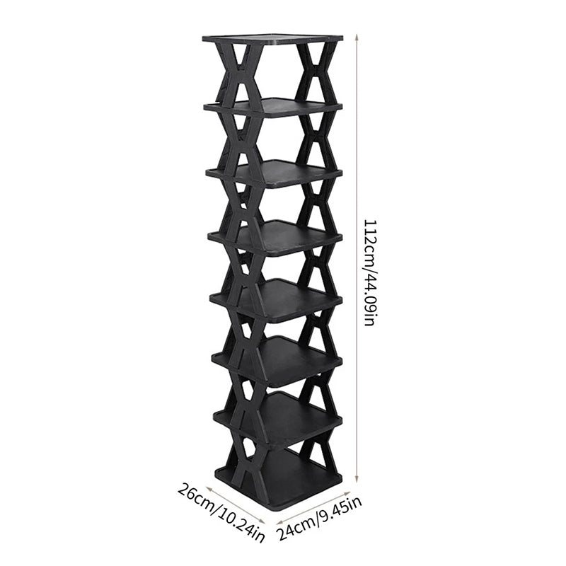 Stackable Plastic Shoe Rack – Black