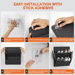RV shoe storage (adhesive), over-door rack with deep pockets – for – 2pcs-Gray