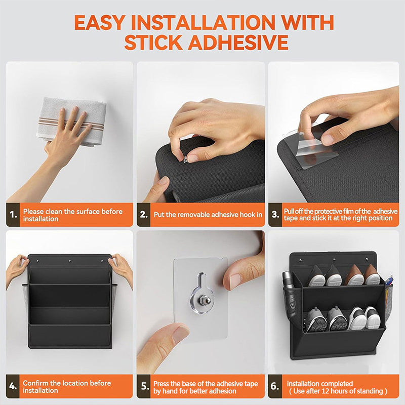 RV shoe storage (adhesive), over-door rack with deep pockets – for – 2pcs-Gray