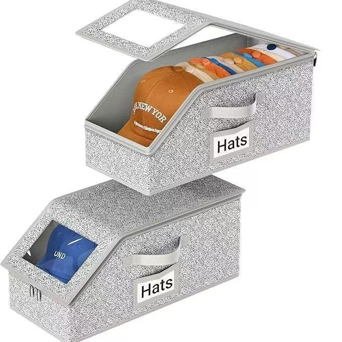 Zippered Hat Storage Box with Window – alternate view