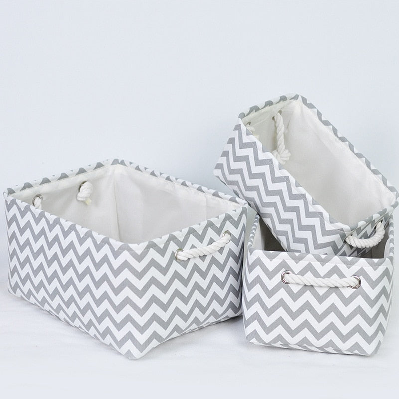 Foldable Canvas Cube Storage Bin with Handles – alternate view