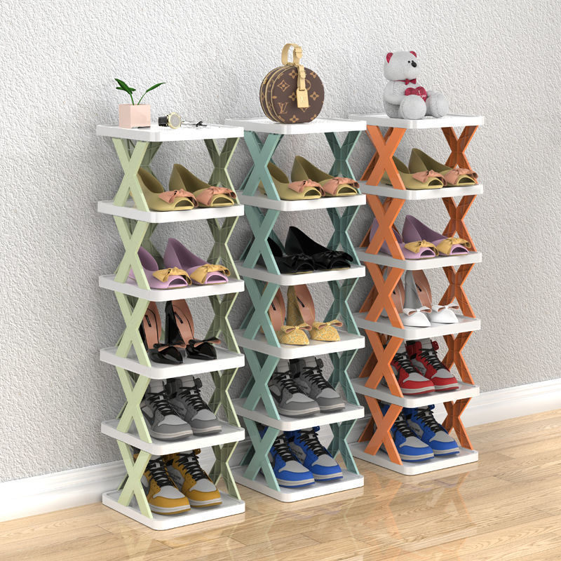 Korean Style Simple Creative Shoe Rack Door Front Dormitory Bathroom – Orange