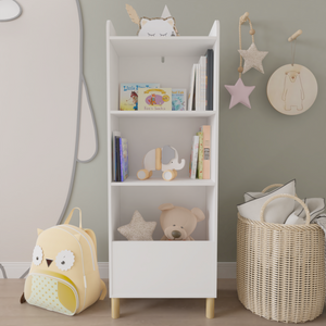 Kids 4-Tier Bookcase Children's Book Display Bookshelf Toy Storage – alternate view