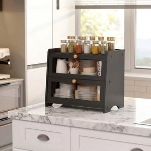 Double Layer Bread Box Container for Kitchen Countertop Homemade Bread