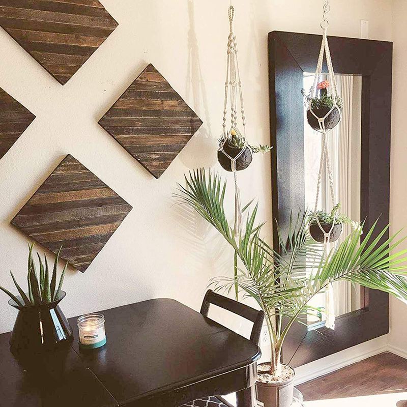 Macrame Plant Hanger Set Of 5 Indoor Wall Hanging Planter Basket – alternate view