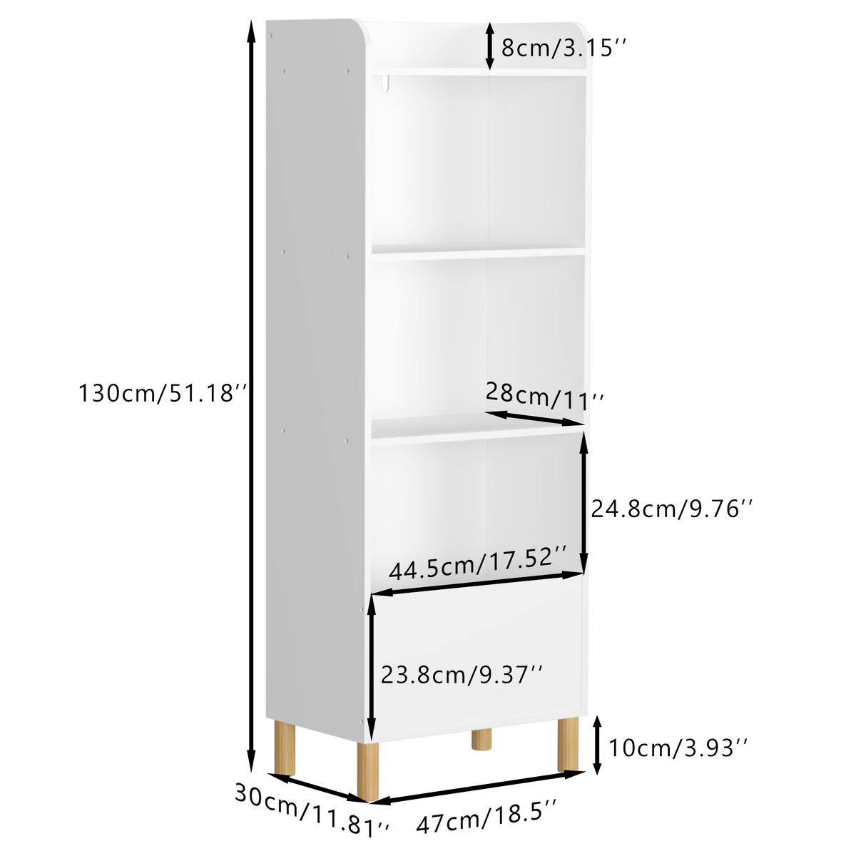 Kids 4-Tier Bookcase Children's Book Display Bookshelf Toy Storage – alternate view