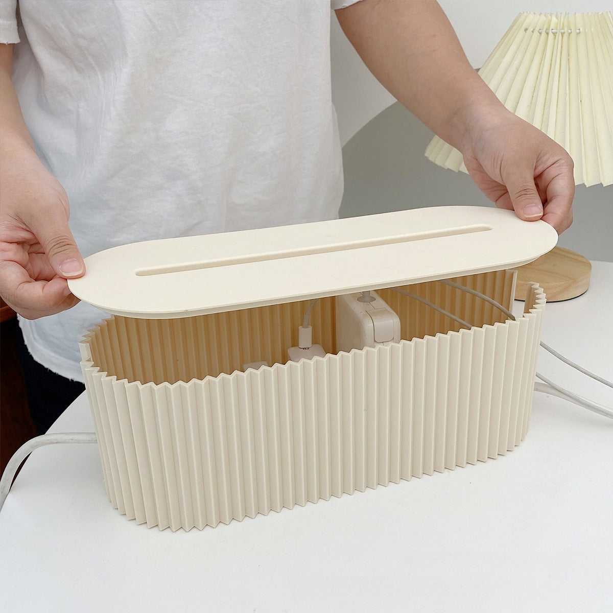 Desktop Outlet Cable Storage Box Power Plug Organizer – alternate view