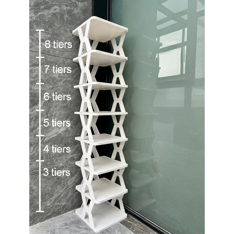 Stackable Plastic Shoe Rack – White
