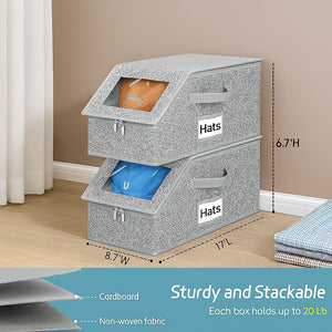 Zippered Hat Storage Box with Window – alternate view