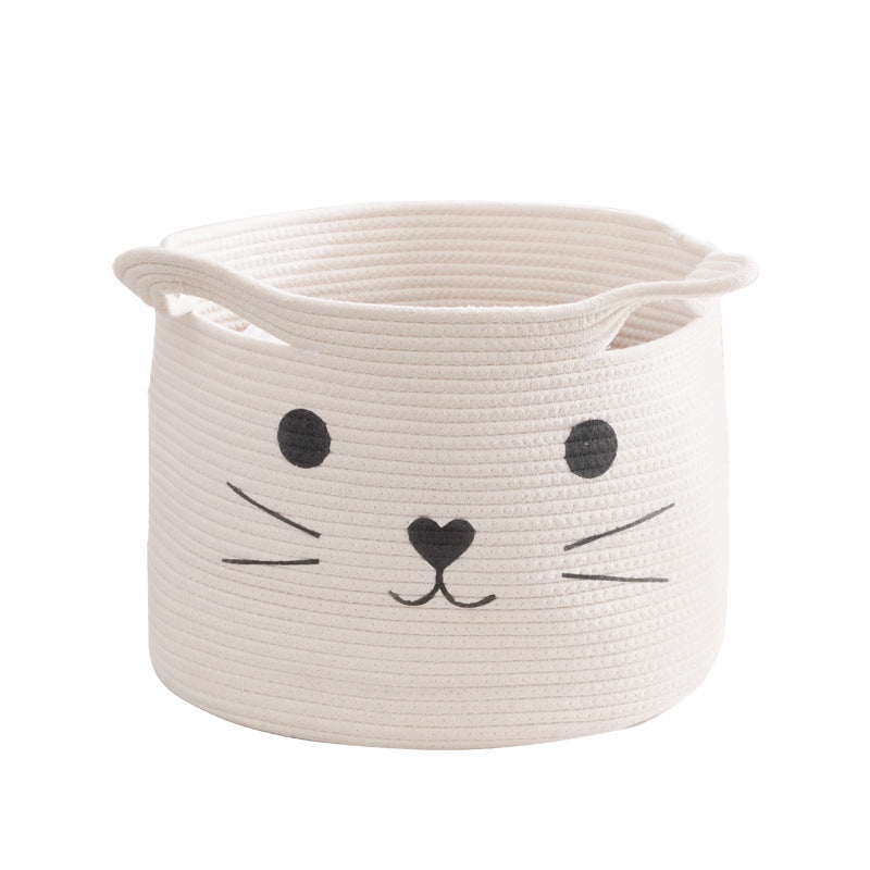 Handwoven Cotton Rope Storage Basket Dirty Clothes Basket Frame – alternate view