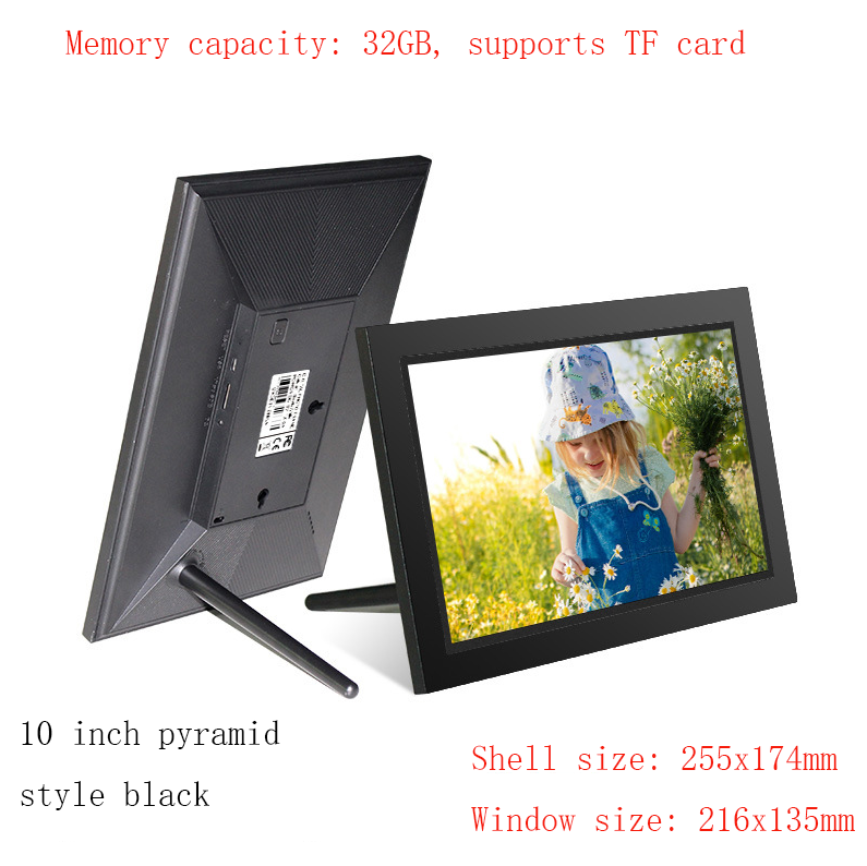 Wi-Fi Digital Photo Frame with 32GB Storage – 10-inch Diamond Edition White + Wooden Frame 32GB
