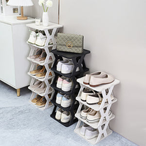 Stackable Plastic Shoe Rack – White