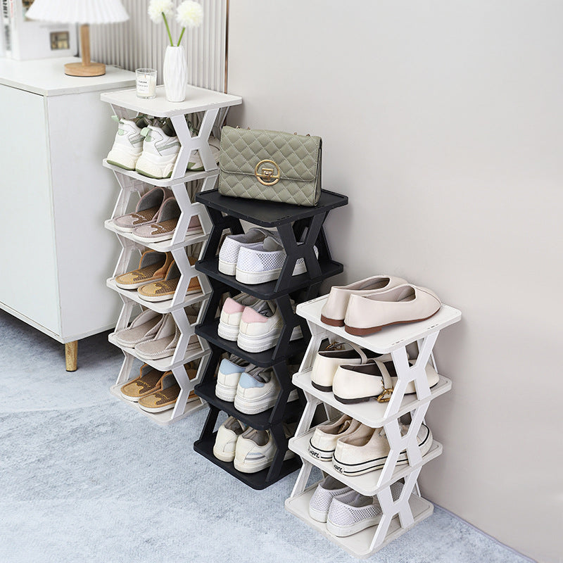 Stackable Plastic Shoe Rack – White
