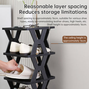 Stackable Plastic Shoe Rack – Black