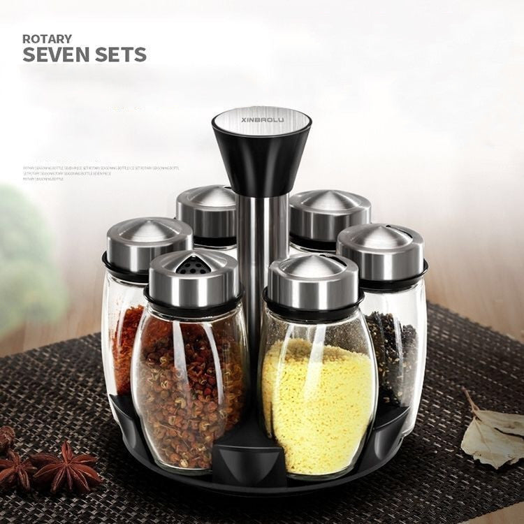 Rotating Glass Spice Jar Set – alternate view
