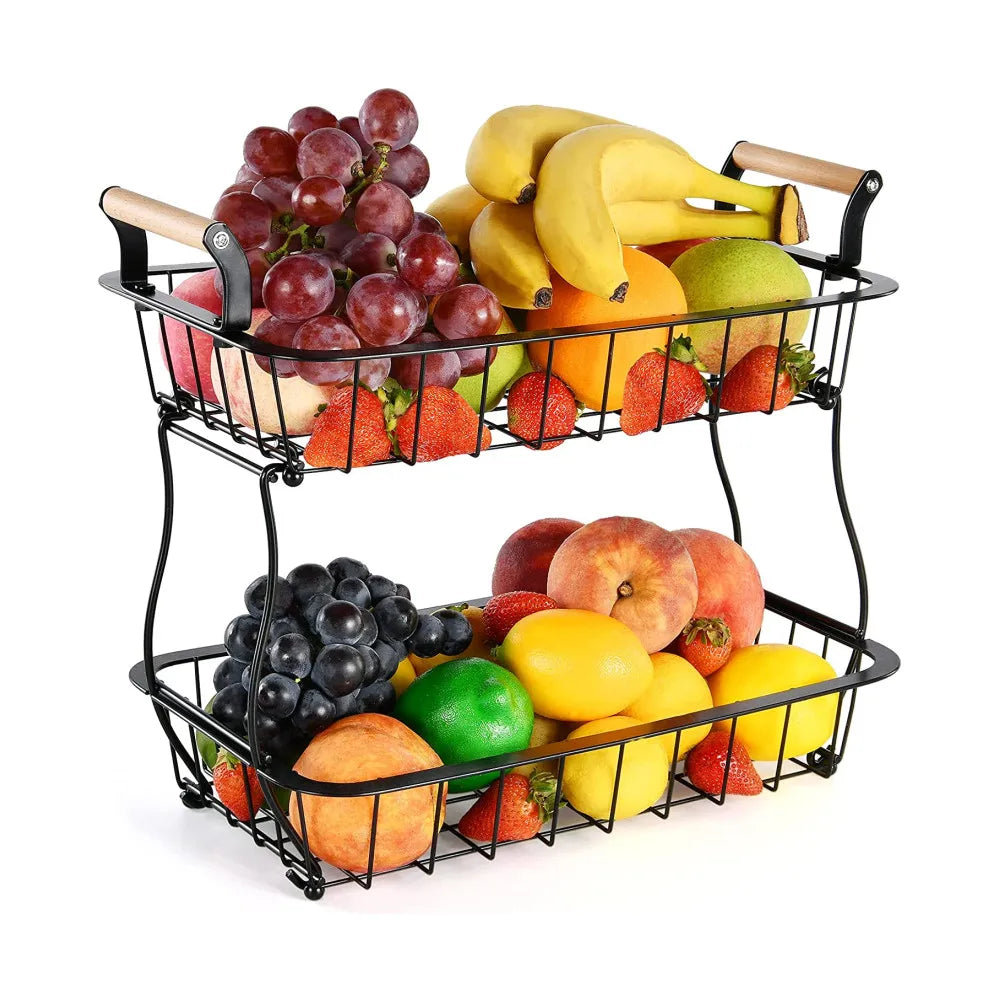 2 Tier Countertop Fruit Basket for Kitchen