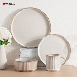 16-Piece Reactive Glaze Stoneware Dinnerware Set
