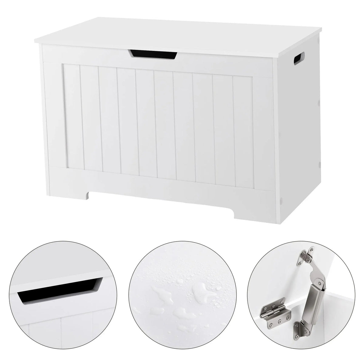 Wooden Toy Box Entryway Storage Chest Bench Lift Top With 2 Safety Hinge Toy Chests Home Organizers for Kids