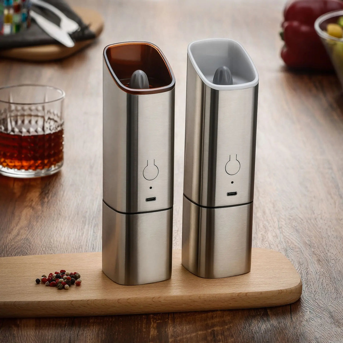 Adjustable Stainless Steel Electric Salt and Pepper Grinder