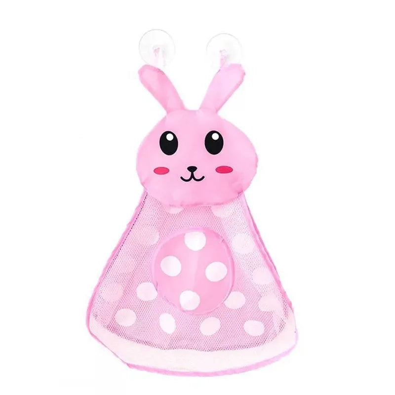 Suction-Cup Mesh Bath Toy Organizer – rabbit pink