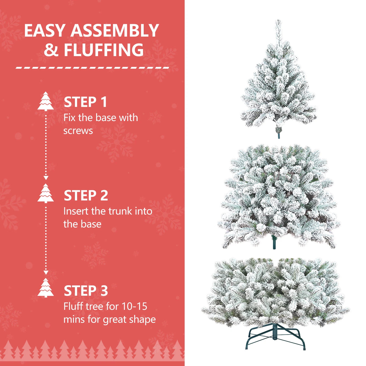 7-Foot Pre-Lit Snowy Artificial Christmas Tree
