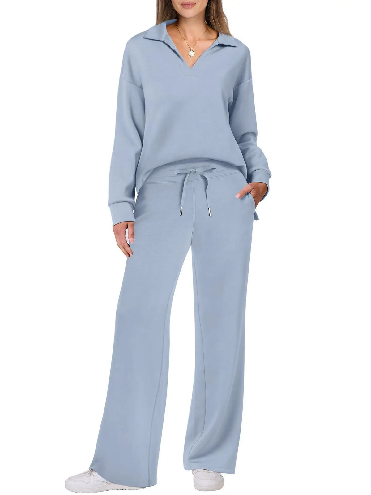 Women's Casual Long-Sleeve Two-Piece Pants Set