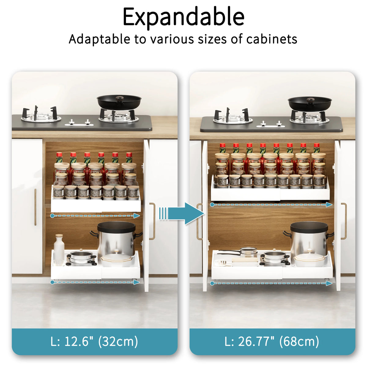 Expandable Pull-Out Cabinet Organizer – alternate view