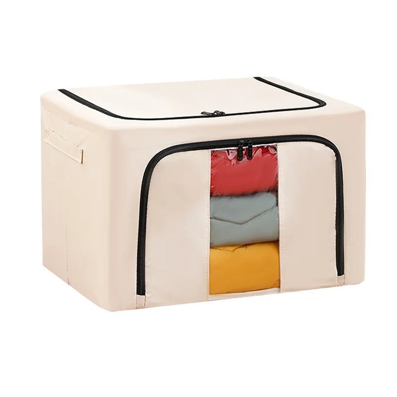 Foldable Fabric Storage Box with Metal Frame