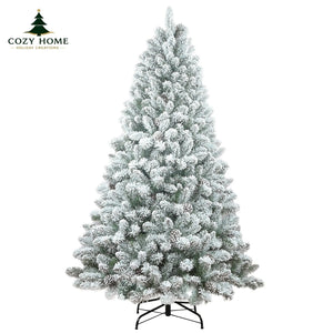 7-Foot Pre-Lit Snowy Artificial Christmas Tree