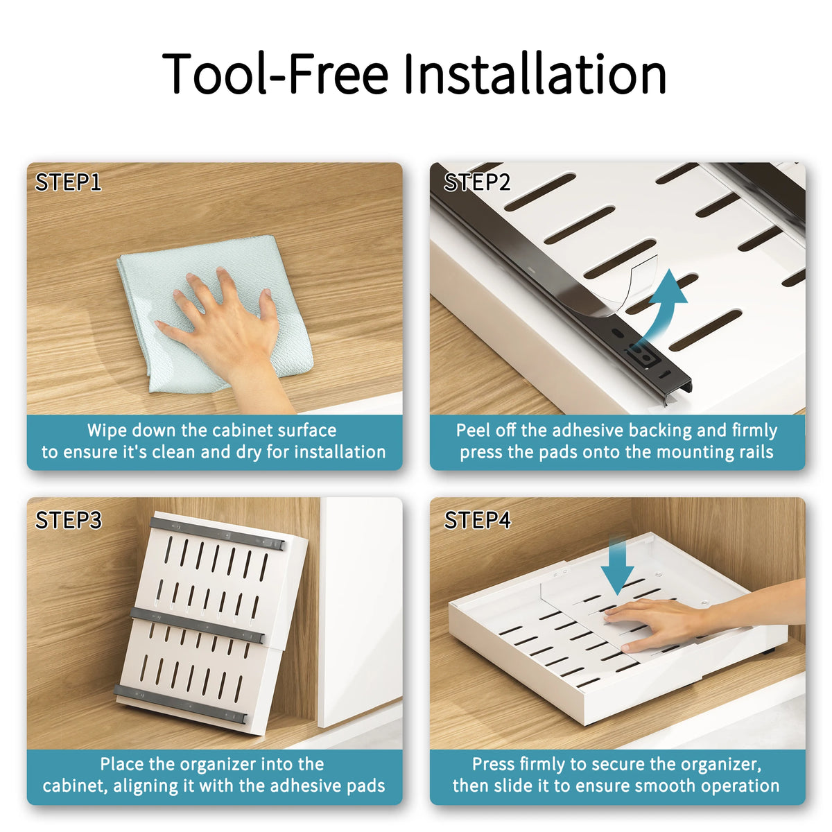 Expandable Pull-Out Cabinet Organizer – alternate view