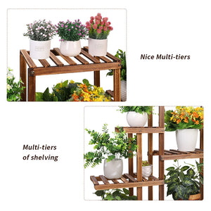 9-Tier Wooden Plant Stand
