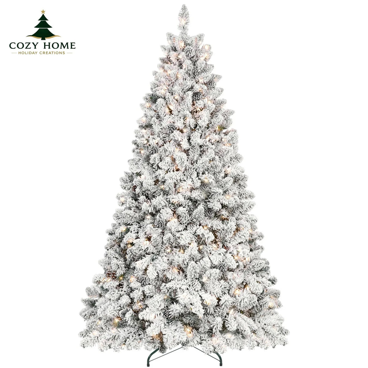 7-Foot Pre-Lit Snowy Artificial Christmas Tree