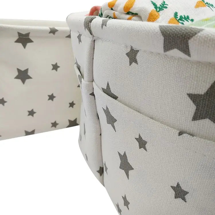 Gray Star Storage Caddy with Handles & Compartments