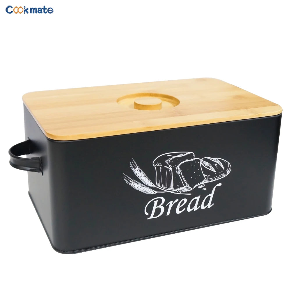 Metal Bread Box with Lid