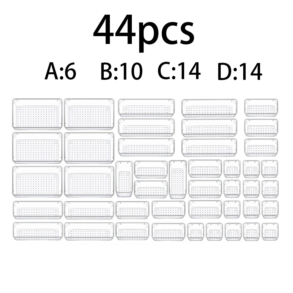44-Piece Modular Drawer Organizer Set