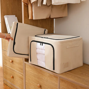 Foldable Fabric Storage Box with Metal Frame