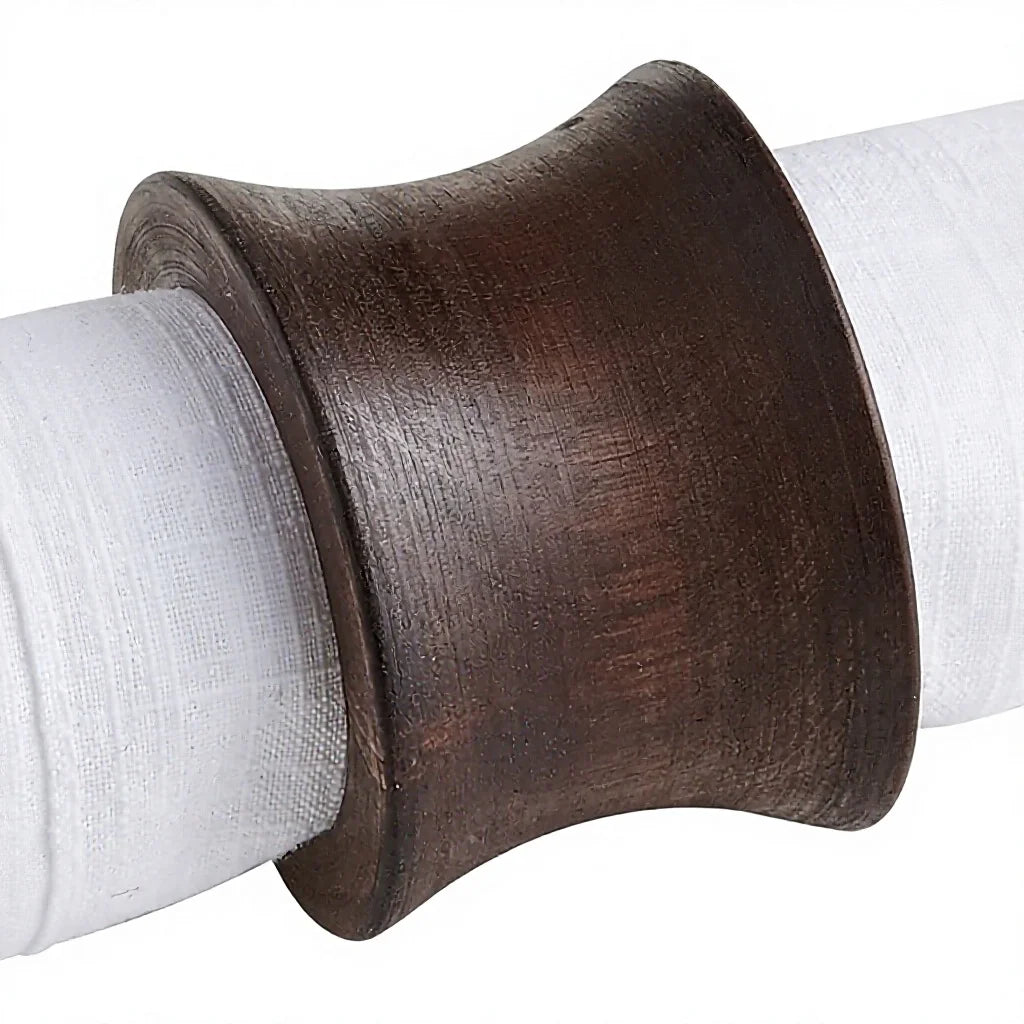 Wooden Napkin Holder Ring Set