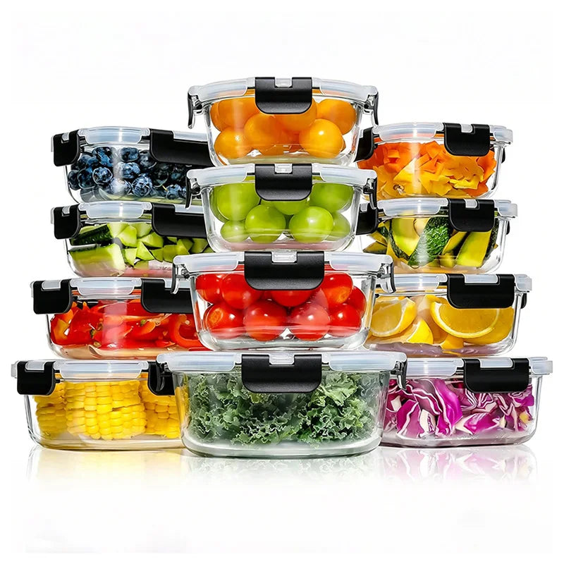 Clear Glass Food Storage Container with Lid