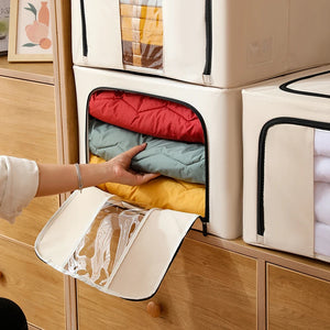 Foldable Fabric Storage Box with Metal Frame