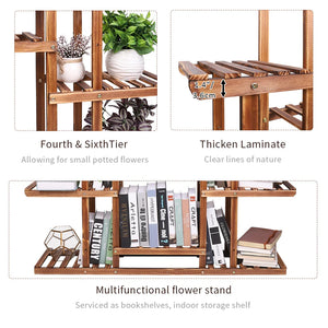 9-Tier Wooden Plant Stand
