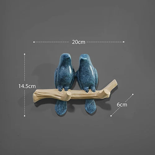 Decorative Bird Wall Hooks – White 4 birds