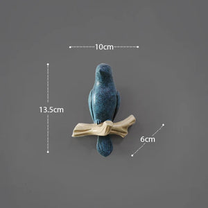 Decorative Bird Wall Hooks – White 3 birds