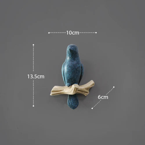Decorative Bird Wall Hooks – White 3 birds