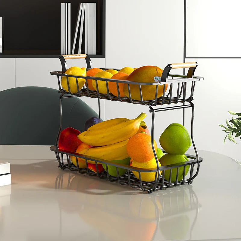 2 Tier Countertop Fruit Basket for Kitchen